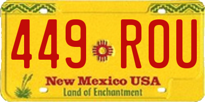 NM license plate 449ROU