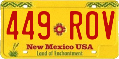 NM license plate 449ROV