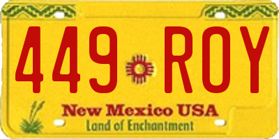 NM license plate 449ROY