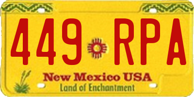 NM license plate 449RPA
