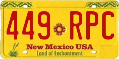 NM license plate 449RPC