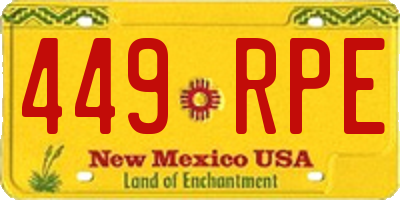NM license plate 449RPE
