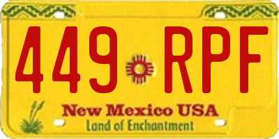 NM license plate 449RPF