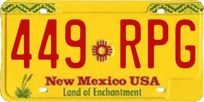 NM license plate 449RPG