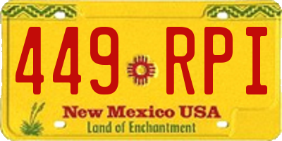 NM license plate 449RPI