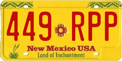 NM license plate 449RPP