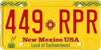 NM license plate 449RPR