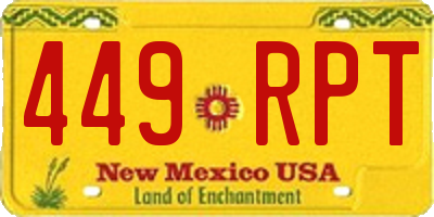 NM license plate 449RPT