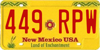 NM license plate 449RPW