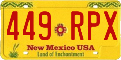NM license plate 449RPX