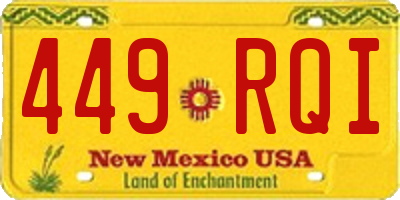 NM license plate 449RQI