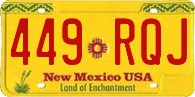 NM license plate 449RQJ