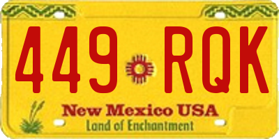 NM license plate 449RQK