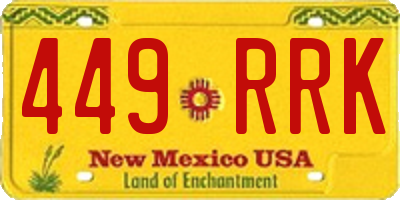 NM license plate 449RRK