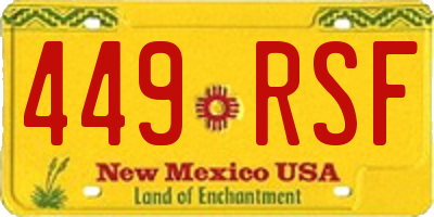 NM license plate 449RSF