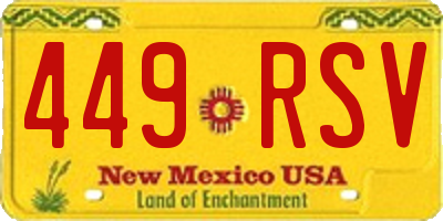 NM license plate 449RSV