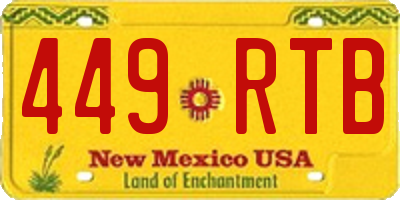 NM license plate 449RTB