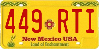 NM license plate 449RTI