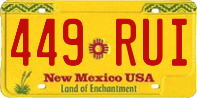 NM license plate 449RUI