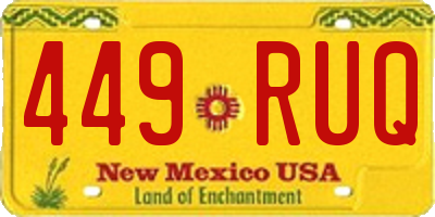 NM license plate 449RUQ