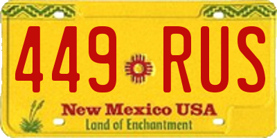 NM license plate 449RUS