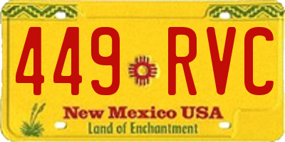NM license plate 449RVC