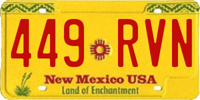 NM license plate 449RVN