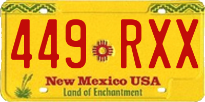 NM license plate 449RXX