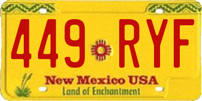 NM license plate 449RYF
