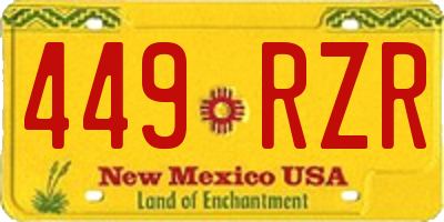 NM license plate 449RZR