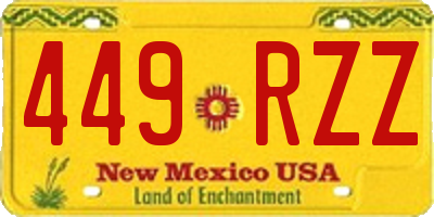 NM license plate 449RZZ