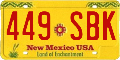 NM license plate 449SBK