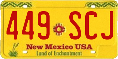 NM license plate 449SCJ