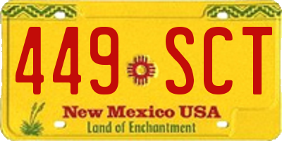 NM license plate 449SCT
