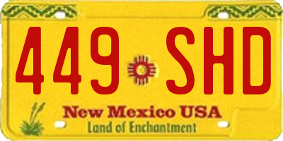 NM license plate 449SHD