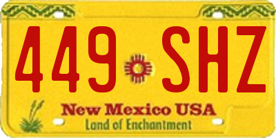NM license plate 449SHZ