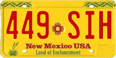 NM license plate 449SIH