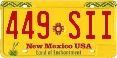 NM license plate 449SII