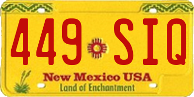 NM license plate 449SIQ