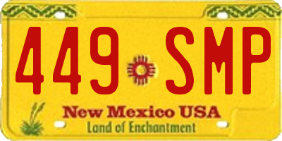 NM license plate 449SMP