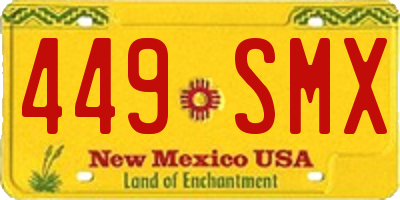 NM license plate 449SMX