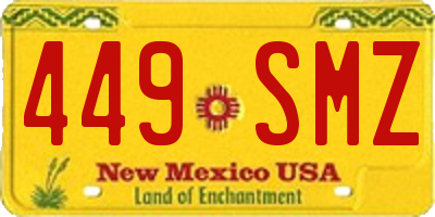 NM license plate 449SMZ