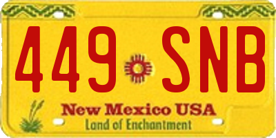 NM license plate 449SNB