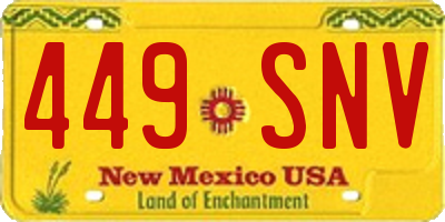 NM license plate 449SNV
