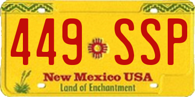 NM license plate 449SSP