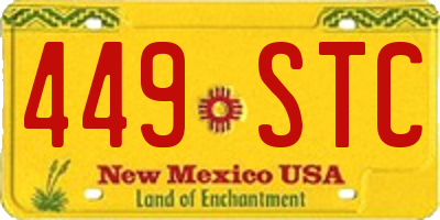 NM license plate 449STC