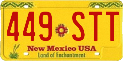 NM license plate 449STT