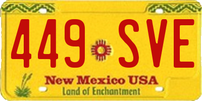 NM license plate 449SVE