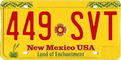 NM license plate 449SVT