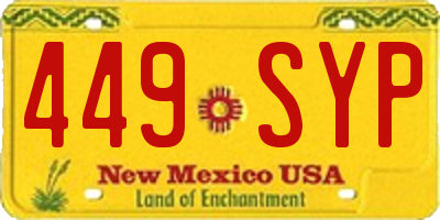 NM license plate 449SYP